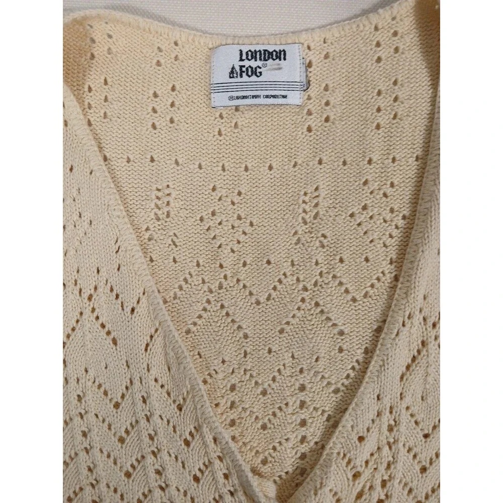 Vintage London Fog Knit Sweater Vest Button Up Size small Vintage